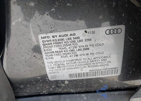 2023 Audi Q5 Premium Plus 45 Tfsi S Line Quattro from USA, damaged, VIN WA1EAAFY6P2058807